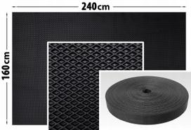 EVA lapo pjovimo forma, 1600x2400x10 mm, juoda, su HEM