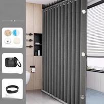 Vandeniui atspari dušo užuolaida miltligė Vonios kambarys Solid Curtain Wave Langas Tiulis Prabangus namas su kabliukais Heavy S Fold Wavy dušas 80widex200high-cm pilka