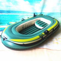 2 asmenų sustiprintas PVC pripučiamas baidarių valtis Thickened 2-person with oars electric pump set blue