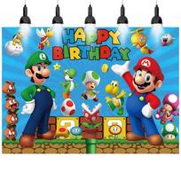 Super Mario Bros.. Teminis 3D fonas vaikų gimtadienio šventei Mario ir Luigi 180*120cm/70.87*47.24in
