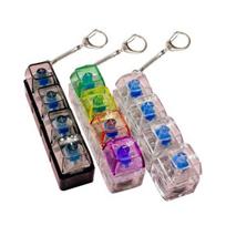 Skaidri 4 klavišų Fidget klaviatūra LED apšvietimas Nerimo malšinimas Pirštų spragsintuvas Raktų pakabukas Biuras Mokykla Kelionės Dėmesio Atpalaiduojantis mygtukas Sensorinis žaislas įvairiaspalvis