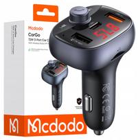 Automobilinis Bluetooth FM siųstuvas MCDODO su USB-A ir USB-C įkrovikliu, 72W
