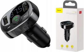 FM siųstuvas Baseus su „Bluetooth“, MP3 grotuvas, 2x USB įkroviklis
