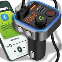Automobilinis Bluetooth FM siųstuvas su 3 USB, MP3, greitu įkrovimu ir RGB apšvietimu