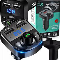 Bluetooth FM siųstuvas su MP3 grotuvu ir 2 USB įkrovikliais