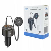 FM siųstuvas PNI Valentine V880 su mikrofonu, Bluetooth 5.0, MP3, 2x USB, QC3.0