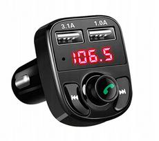 Automobilinis įkroviklis su 2 USB, Bluetooth FM siųstuvas, MP3, SD, C0D