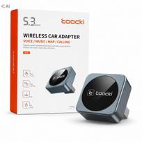 CarPlay ir Android Auto belaidis adapteris Toocki, WiFi 6, 2 viename, BT5.3