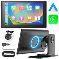Automobilinė multimedijos stotelė su Android Auto, CarPlay, ekranu ir kamera
