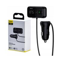 FM siųstuvas BASEUS su „Bluetooth“ ir 2 x USB krovikliu, 5V/3,1A, įtampos matuoklis, 2 vnt.