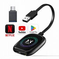 Automobilio adapteris CarPlay, Android Auto, belaidis, YouTube, Netflix