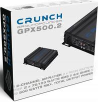 Automobilinis stiprintuvas Crunch GPX500.2, 2 kanalai, 2x70W arba 1x250W žemųjų dažnių garsiakalbiui