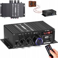Stiprintuvas MINI Bluetooth 5.0 su radiju ir nuotolinio valdymo pultu AK380