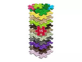 MUFFIK Ortopedinis Sensorinis Kilimėlių Rinkinys 15-in-1 Interlocking Puzzle Tiles, 15 dalių, įvairiaspalvis