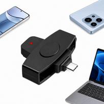 USB-C tachografo kortelių skaitytuvas vairuotojams, suderinamas su išmaniaisiais telefonais