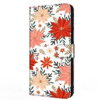Odinė atverčiama piniginės dėklas Apple iPhone 12 13 Pro Max Mini telefonui, stovas, apvalkalas iPhone 12 13 13pro Max kortelėms, gėlėta iPhone 12 Pro&Case & Strap