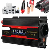 Automobilinis įtampos keitiklis 12V/24V į 220V, 2000W, 2 USB, LCD ekranas