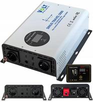 Įtampos keitiklis 12V į 230V, 2500W/5000W, VOLT POLSKA, su LCD ekranu ir nuotoliniu valdymu