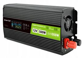 Automobilinis inverteris GREEN CELL, pilnos sinusoidės, 12V, 500W/1000W, fotovoltiniams įrenginiams