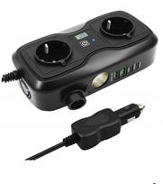 Automobilinis įtampos keitiklis OMEiT 200W, 12V DC į 220V AC, su USB lizdu