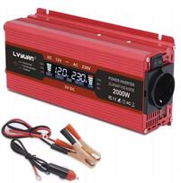 Įtampos keitiklis su LCD ekranu, 12V į 230V, 2000W, 2x USB