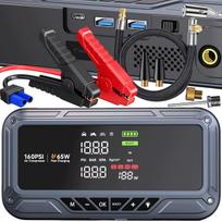 Automobilio paleidimo starteris BOOSTER START 12V su kompresoriumi ir powerbank 4in1