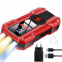 Automobilio paleidimo starteris 12V 500A/1000A, 99900mAh, su dviem USB ir LED, nešiojamas