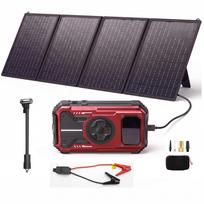 Automobilio paleidimo įrenginys su 40W saulės panele, 150 PSI kompresoriumi, 12000mAh 6000A