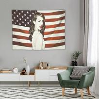 Lana Del Rey Music Album Inspired Tapestry Wall Hanging Poster Flag for Bedroom  Living Room Decor Great Gift for Friends 74x94cm(29x37in) white