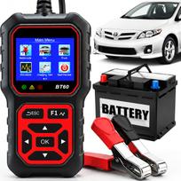 Akumuliatorių testeris 6V/12V/24V motociklams, automobiliams, autobusams, lenkų meniu, su laidu