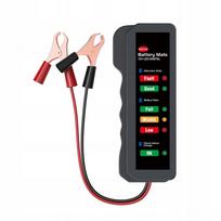 Automobilio akumuliatoriaus ir generatoriaus testeris, 12V, 6 LED, su universaliais spaustukais