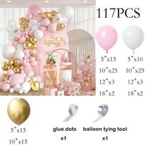 Pastel Pink Balloons Garland Pink White Gold Ballon Arch Kit Home Birthday Party Baby Shower Wedding Decoration Photo Background AS Picture beige