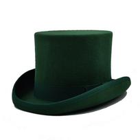 Fedoras Wool Magic aukšta skrybėlė Britiška juoda džiazo aukšta skrybėlė vyriška teismo džentelmeno plokščia veltinio skrybėlė Diržinė britiška sombreras M 56-58 black