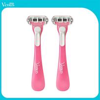 Gillette Venus moteriškas skustuvas – CloudSense drėkinamoji juostelė ir ergonomiška rankena su nepriklausomais judančiais peiliukais pink
