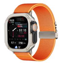 Nylon Strap+Case for Apple Watch Band Ultra 3 49mm 45mm 46mm 44mm 42mm 40mm 41mm 38mm iWatch Series 11 SE 3 10 9 8 7 6 5 4 3 2 1 Series 11 10-46mm orange