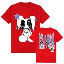 ŽVAIGŽDUTĖS TRIUŠIO MARŠKINĖLIAI ECCA VANDAL Dainininko Dizaino T-shirt Grafinis Spaudas Merch Unisex Gatvės Stiliaus Medvilniniai Trumpomis Rankovėmis Moteriški T-shirt Minkšti L red
