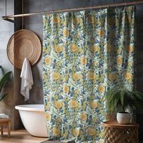 William Morris Pienės Dušo Užuolaida - Viktorietiškas Botaninis Dizainas, Vintažinis Art Nouveau Vonios Dekoras W60H190(CM)-1 Pcs gray