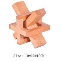 Medinis Luban užraktas Atrakinimo žaidimas Smegenų mankšta Dėlionė Inteligencia Rompecabezas 3D Medinis Montessori Švietimo žaislai beige