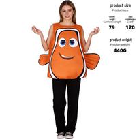 Helovino Nemo klounžuvės kostiumas - Undinėlės vaidmenų žaidimo kempinės kostiumas One Size orange