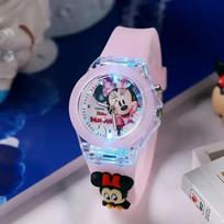 Disney Mados Minnie Vaikams Laikrodis Mickey Mouse Vaikams Žibintuvėlis Animacinio Veikėjo Lėlė Berniukams Mergaitėms Gimtadienio Dovanos 1pcs gray