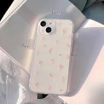 Dėklas OPPO Realme C53 C55 C75 C67 C65 C63 C71 C35 C30 C33 C20 C12 C21Y C25Y 9 11 10 12 Pro Plus 8 8i, skaidrus, su rožiniu kaspinėliu Realme C75 white
