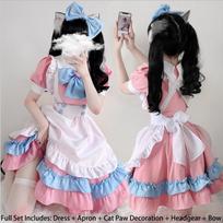 Lolitos uniformos Cosplay suknelė su klasikiniu prancūzų tarnaitės aprangos dizainu XXXL gray