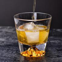 Japanese Fuji Mountain Glass Cup Set Heat Resistant Crystal Whiskey Glasses Gift Box for Couples 201-300ml beige
