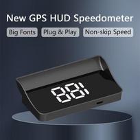 Universalus GPS HUD Spidometras, Head-Up Display su Dideliu Skaitmeniniu Šriftu, Plug & Play, Tikslus Greičio Sekimas Be Praleidimų Visoms Transporto Priemonėms balta