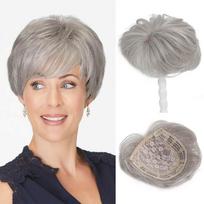 Plaukų priauginimai Viršutinė plaukų dalis Kirpčiukų pakeitimas Perukas Banguotas plaukų gabalas Baltų plaukų padengimas Grey# beige
