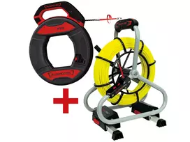RUNPOTEC 11120 stiklo pluošto kabelių traukimo strypų rinkinys su Runpo 5 glider antgaliu, 30 m, 130 kg tempimo jėga, RTG Ø 6 mm sriegis
