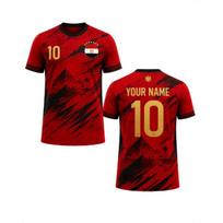 Unisex Egiptas 2026 Numeris 10 Futbolo Marškinėliai, Greitai Džiūstantis Trumpomis Rankovėmis Futbolo Topas su Piramidės Vėliavos Spaudiniu 2XL red