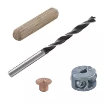 Wolfcraft 2916000 buko medienos kaiščių rinkinys 6 mm, 50 grioveliniai kaiščiai + 4 plieniniai kaiščių žymekliai