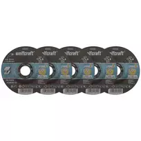 Wolfcraft 1620300 pjovimo diskų rinkinys, 115 mm skersmuo, 22,23 mm kiaurymė, 1,0 mm storis, 5 vnt., metalui ir nerūdijančiam plienui