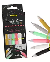 ONLINE® Classic akriliniai markeriai, rinkinys 1,0 mm, 6 skirtingų spalvų (18631/6)